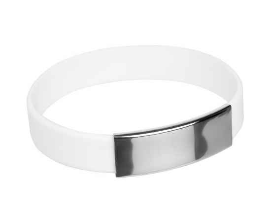 Силиконовый браслет Brisky с металлическим шильдом, белый, Цвет: белый, Размер: 20,7х1,2 с