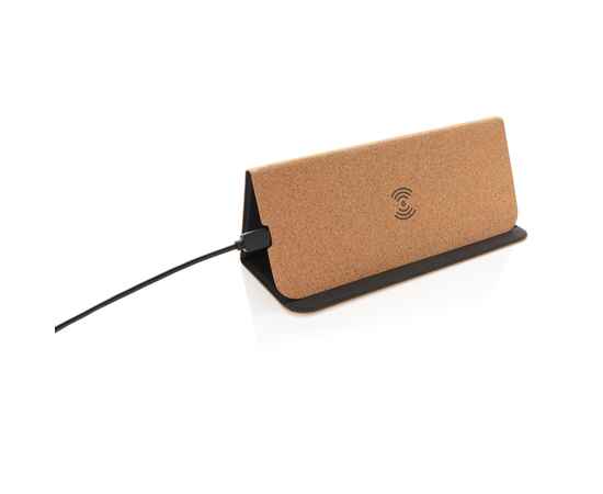 Коврик для мыши с функцией беспроводной зарядки и подставки для телефона, 5 Вт, коричневый,, Цвет: коричневый, Размер: Длина 8,7 см., ширина 1,1 см., высота 20,5 см., изображение 5