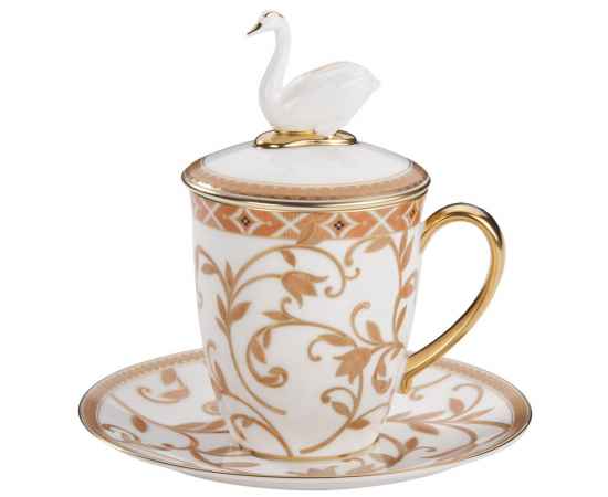 Чайная пара Swan с терракотовым орнаментом