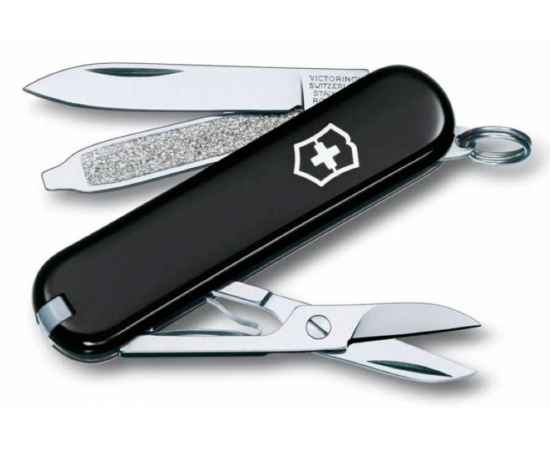 Нож-брелок Classic 58 с отверткой, черный, Цвет: черный