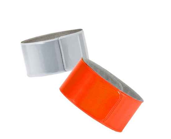 Светоотражающий браслет Lumi, оранжевый неон, Цвет: оранжевый, Размер: 30х3 см, изображение 2