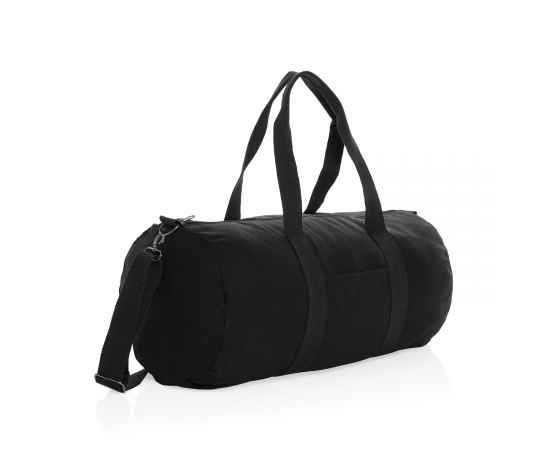 Спортивная сумка Impact из переработанного неокрашенного канваса AWARE™, 285 г/м², Черный, Цвет: черный,, Размер: Длина 52 см., ширина 20 см., высота 45 см., диаметр 0 см.
