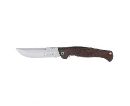 Нож складной Stinger, 112 мм (серебристый), материал рукояти: древесина венге (коричневый)