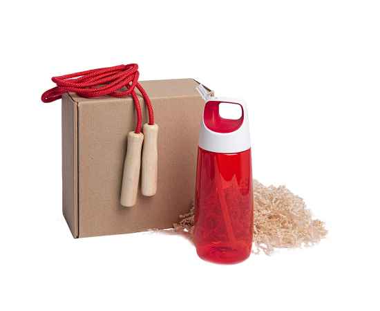 Набор подарочный INMODE: бутылка для воды, скакалка, стружка, коробка, красный, Цвет: красный, Размер: 20,5 x 21 x 11 см