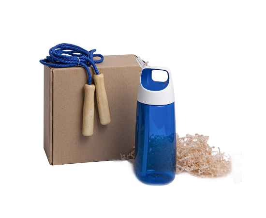 Набор подарочный INMODE: бутылка для воды, скакалка, стружка, коробка, синий, Цвет: синий, Размер: 20,5 x 21 x 11 см