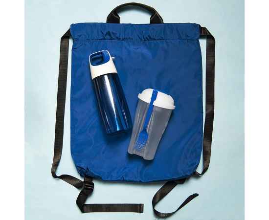 Набор подарочный FITKIT: бутылка для воды, контейнер для еды, рюкзак, синий, Цвет: синий, Размер: 48 х 40 см
