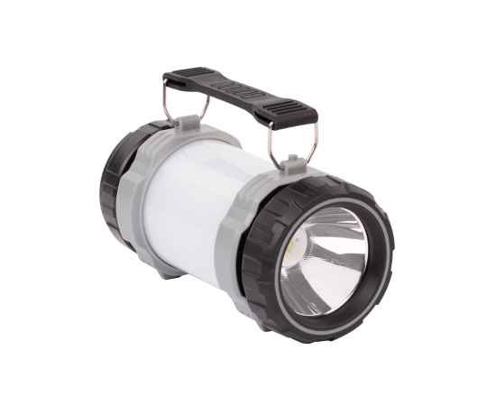 Туристический led-фонарь 'Campus' с аккумулятором 4000 mAh, черный с серым