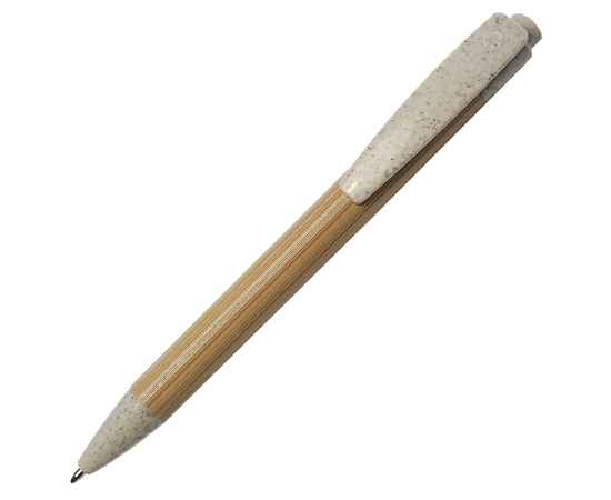 Ручка шариковая N17, бежевый/белый, бамбук, пшенич. волокно, переработан. пластик, цвет чернил синий, Цвет: белый