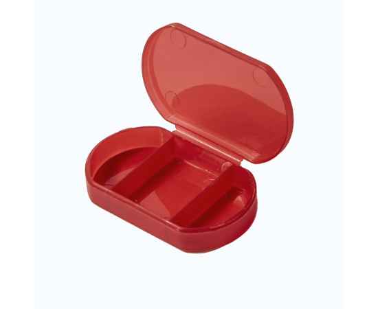 Витаминница TRIZONE, 3 отсека, 6 x 1.3 x 3.9 см, пластик, красная, Цвет: красный