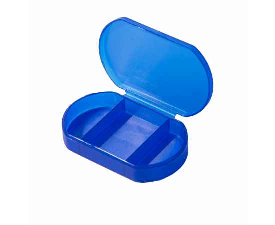 Витаминница TRIZONE, 3 отсека, 6 x 1.3 x 3.9 см, пластик, синяя, Цвет: синий