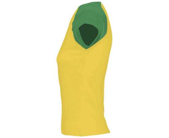 Футболка женская Milky 150 желтая с зеленым, размер S, Цвет: зеленый, Размер: S, изображение 3