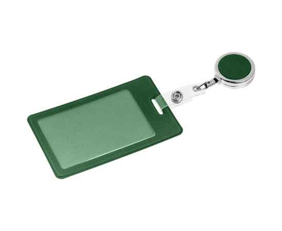 Чехол для пропуска с ретрактором Devon, темно-зеленый, Цвет: зеленый, темно-зеленый, Размер: чехол: 6,3х10,4 с