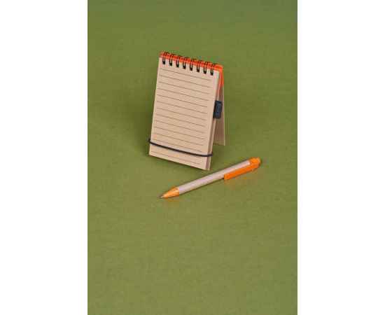 Блокнот на кольцах Eco Note с ручкой, оранжевый, Цвет: оранжевый, Размер: 7, изображение 5