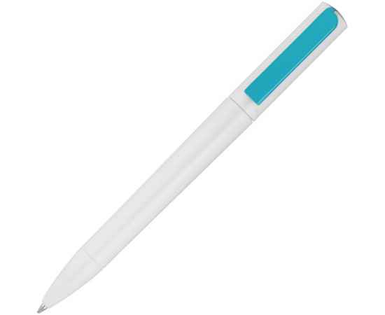 Ручка шариковая Split White Neon, белая с голубым, Цвет: голубой, Размер: 14х1, изображение 2