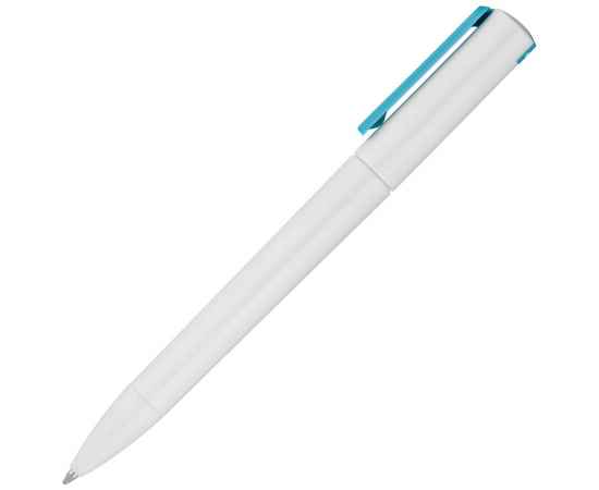 Ручка шариковая Split White Neon, белая с голубым, Цвет: голубой, Размер: 14х1, изображение 3