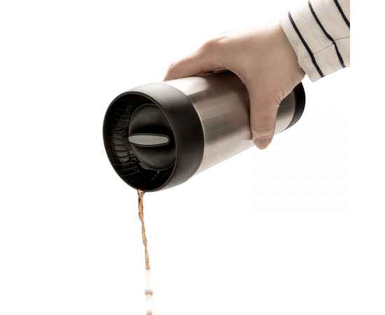 Вакуумная термокружка  для кофе Easy clean, серебряный, серебряный,, Цвет: серебряный, Размер: , высота 20 см., диаметр 8 см., изображение 3