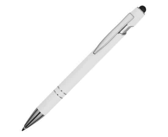 18381.06 Ручка-стилус металлическая шариковая Sway soft-touch, Цвет: белый