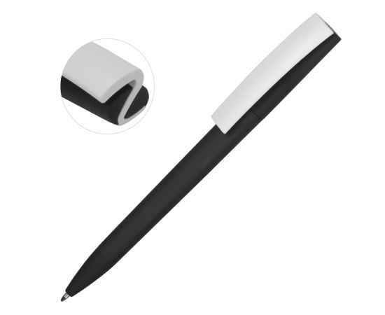 Ручка пластиковая soft-touch шариковая Zorro, 18560.07, Цвет: черный,белый