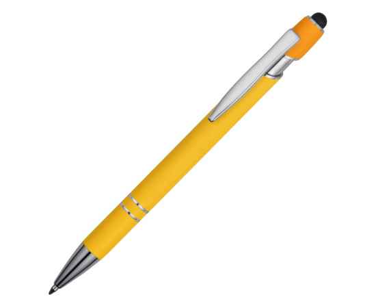 18381.04 Ручка-стилус металлическая шариковая Sway soft-touch, Цвет: желтый,желтый