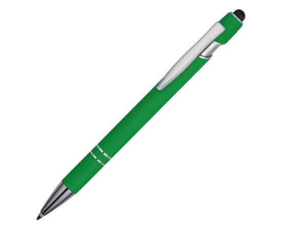18381.03 Ручка-стилус металлическая шариковая Sway soft-touch, Цвет: зеленый