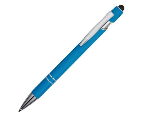 18381.10 Ручка-стилус металлическая шариковая Sway soft-touch, Цвет: голубой