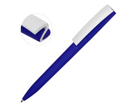 Ручка пластиковая soft-touch шариковая Zorro, 18560.02, Цвет: синий,белый