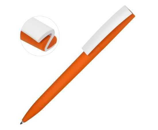 Ручка пластиковая soft-touch шариковая Zorro, 18560.13, Цвет: оранжевый,белый