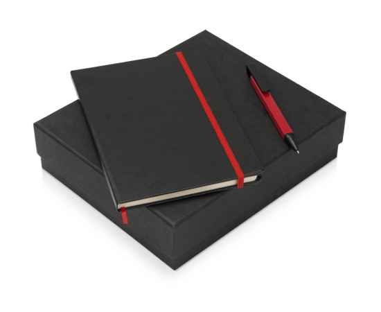 Подарочный набор Jacque с ручкой-подставкой и блокнотом А5, 700324.01, Цвет: черный,красный