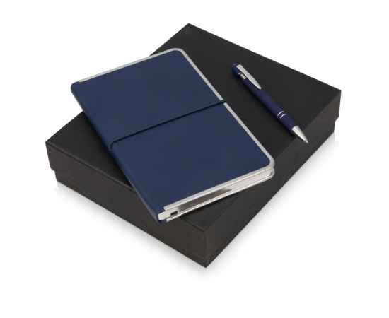 Подарочный набор Silver Sway с ручкой и блокнотом А5, 700323.02, Цвет: синий,серебристый