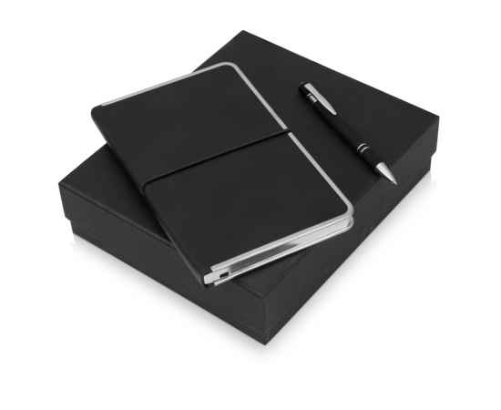 Подарочный набор Silver Sway с ручкой и блокнотом А5, 700323.07, Цвет: черный,серебристый