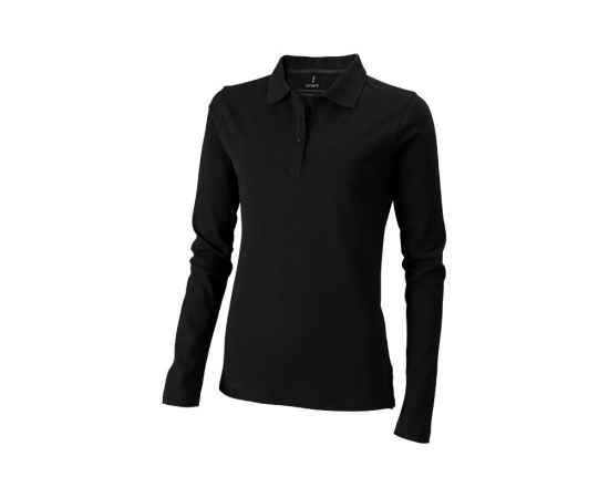 Рубашка поло Oakville женская с длинным рукавом, XS, 3808799XS, Цвет: черный, Размер: XS