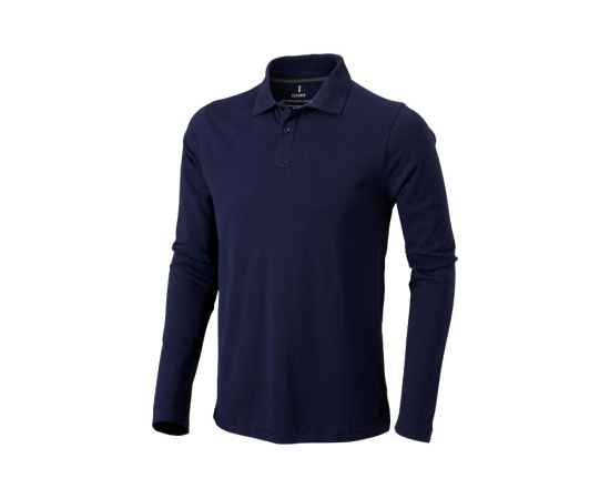 Рубашка поло Oakville мужская с длинным рукавом, XS, 3808649XS, Цвет: темно-синий, Размер: XS