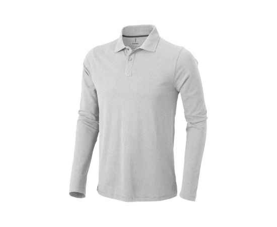 Рубашка поло Oakville мужская с длинным рукавом, XS, 3808696XS, Цвет: серый меланж, Размер: XS