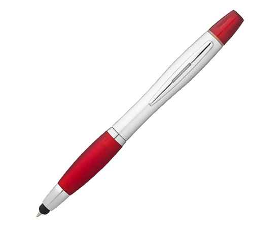 10658102 Ручка-стилус шариковая Nash с маркером, Цвет: красный,серебристый