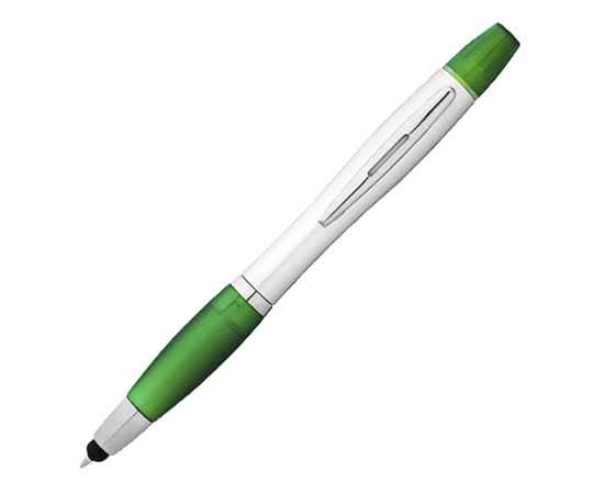 10658103 Ручка-стилус шариковая Nash с маркером, Цвет: зеленый,серебристый