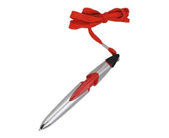 Ручка шариковая на шнуре Санрайз, 77380.01p, Цвет: красный,серебристый