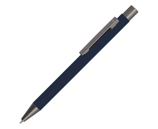 Ручка металлическая шариковая Straight Gum soft-touch с зеркальной гравировкой, 187927.12, Цвет: темно-синий