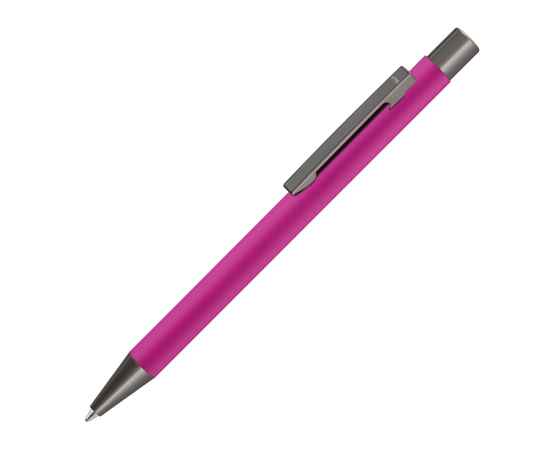 Ручка металлическая шариковая Straight Gum soft-touch с зеркальной гравировкой, 187927.16, Цвет: розовый