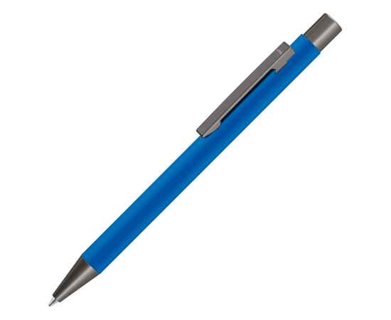 Ручка металлическая шариковая Straight Gum soft-touch с зеркальной гравировкой, 187927.02, Цвет: синий