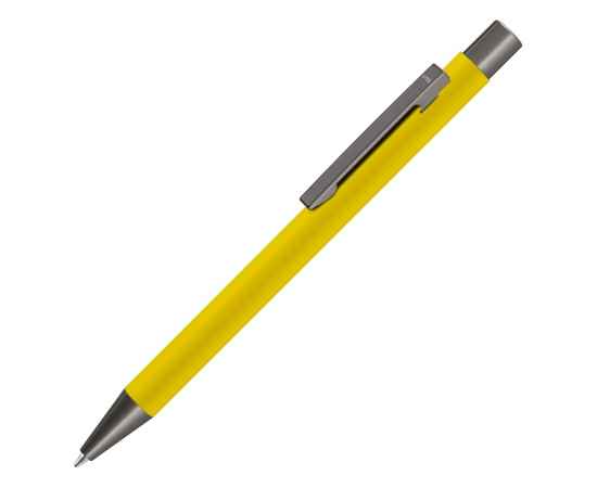 Ручка металлическая шариковая Straight Gum soft-touch с зеркальной гравировкой, 187927.04, Цвет: желтый