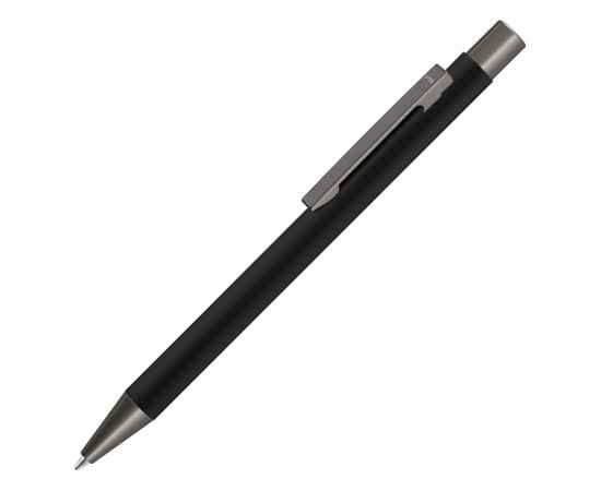 Ручка металлическая шариковая Straight Gum soft-touch с зеркальной гравировкой, 187927.07, Цвет: черный