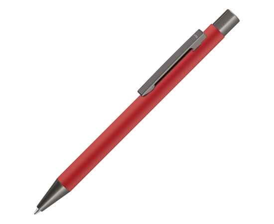 Ручка металлическая шариковая Straight Gum soft-touch с зеркальной гравировкой, 187927.01, Цвет: красный
