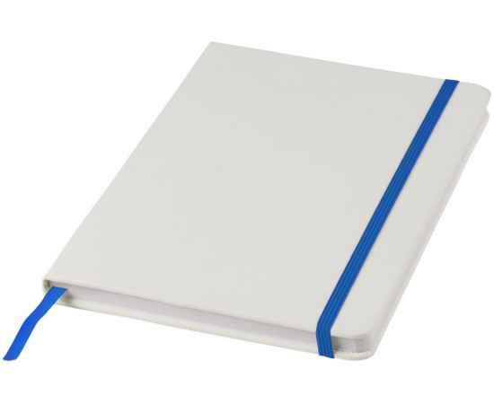 Блокнот А5 Spectrum с белой обложкой и цветной резинкой, 10713501, Цвет: ярко-синий,белый