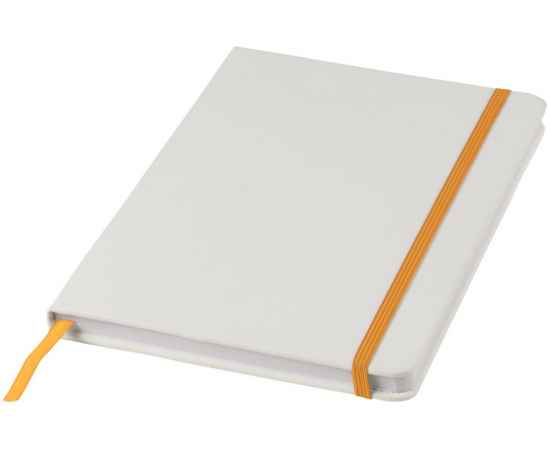 Блокнот А5 Spectrum с белой обложкой и цветной резинкой, 10713504, Цвет: оранжевый,белый