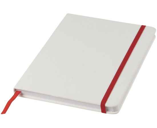 Блокнот А5 Spectrum с белой обложкой и цветной резинкой, 10713502, Цвет: красный,белый
