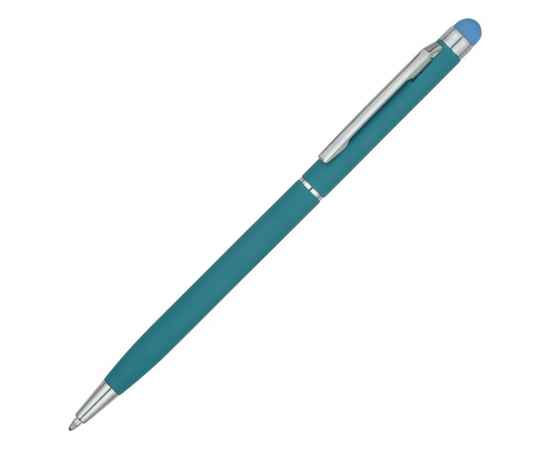 Ручка-стилус металлическая шариковая Jucy Soft soft-touch, 18570.23, Цвет: бирюзовый