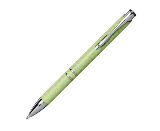 Ручка шариковая Moneta из АБС-пластика и пшеничной соломы, 10738202, Цвет: зеленый