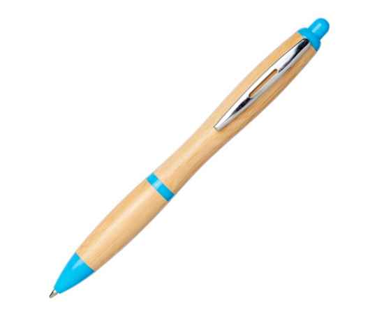 Ручка шариковая Nash из бамбука, 10737805, Цвет: голубой,натуральный