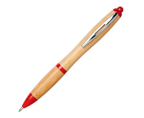 Ручка шариковая Nash из бамбука, 10737803, Цвет: красный,натуральный