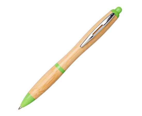 Ручка шариковая Nash из бамбука, 10737806, Цвет: зеленое яблоко,натуральный